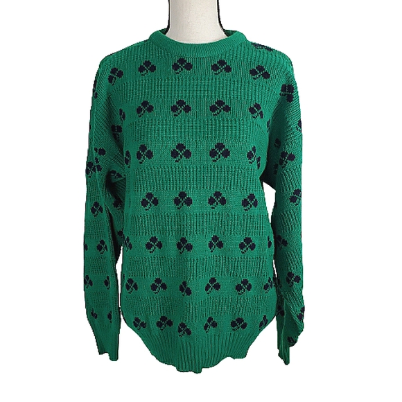 QUILLS Other - QUILLS IRELAND HAND CRAFTED GREEN SHAMROCK SWEATER